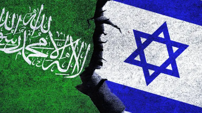 Israel and Hamas flags